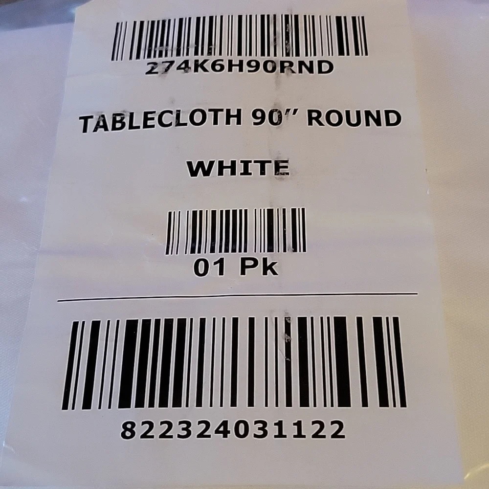 AMERICAN DAWN 90 inch round Tablecloth White Polyester stain wrinkle Resist New…